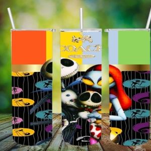 Jack Skellington n family tumbler